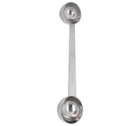 Kukyller 2Pcs Dual Headed Stainless Steel Spoon,Measuring Scoop with Long Handle,Powder Dispenser Scoop for Ground Coffee,Loose Tea,Milk and Powder,15ml,30ml