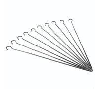 Kukyller Brochettes à kebab en métal, 10 pièces, en acier inoxydable, réutilisables, pour grillades, barbecue, viande, poulet, légumes et crevettes.