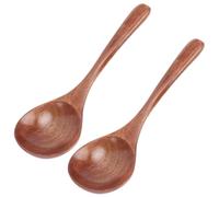 Kukyller Cuillère en Bois, 2 pièces Petit Ensemble de cuillères de Table | Cuillère en bois à Long petit manche, cuillères à soupe en bois, petites cuillères en bois, cuillères à soupe en bois pour