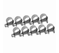 Kukyller Mini colliers de serrage pour tuyau d'injection de carburant en acier inoxydable, 10 pièces, kit d'assortiment de tubes de serrage de style ligne d'injection de (11-13 mm)