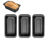 Kukyller Mini moule à pain, 3 pièces de 15 cm en acier au carbone, moule à pain et à pain grillé, rectangulaire antiadhésif, petites boîtes à pain à la banane pour la cuisine et la