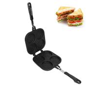 Kukyller Poêle à crêpes double face antiadhésive, revêtement antiadhésif en alliage d'aluminium, poêle à crêpes multifonctionnelle pour tarte, 15,7 x 7,3 pouces