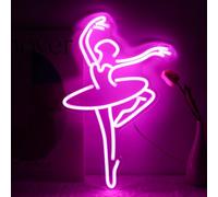 Kullneon Panneau lumineux néon à DEL rose avec danseuse dansante pour chambre à coucher, salle de danse, Académie de ballet Y2k, décoration de chambre 45 x 29,5 cm