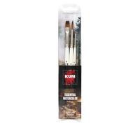 KUM 5147616 - Set de pinceaux Essential Watercolor, 3 pinceaux pour l'aquarelle, Blanc