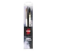 KUM 5147916 - Set de pinceaux d'artiste Landscape Watercolor, 3 pinceaux pour l'aquarelle, Black/White