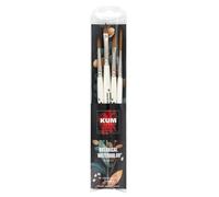 KUM 5148016 - Set de pinceaux Botanical Watercolor, 4 pinceaux pour l'aquarelle, Blanc