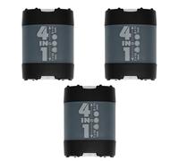 KUM AZ1028316-S - Taille-crayons avec réservoir 4en1 noir, 3 taille-crayons avec fermeture Click Clack en plastique
