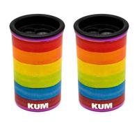 KUM AZ3790016 - Taille-crayons avec réservoir, Rainbow, 2 taille-crayons pour crayons épais et fins, 8 et 11 mm