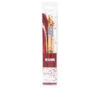 KUM - Set de pinceaux School&Art ronds, 3 pièces | Set de pinceaux artistiques pour l'école, les loisirs et les techniques de peinture créatives