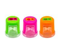 KUM - Taille-crayon avec récipient Spitzblick, lot de 3 | Taille-crayons en boîte pour crayons épais et fins, idéal pour l'école, les loisirs et les activités créatives