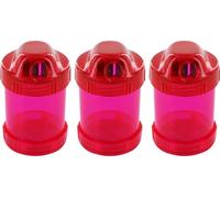 KUM - Taille-crayon avec réservoir 450 M1, rouge, lot de 3 | Taille-crayons à double réservoir pour crayons à mine et crayons de couleur, idéal pour l'école, le bureau et la maison