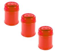 KUM - Taille-crayon avec réservoir Maxi M2, rouge, lot de 3 | Taille-crayons à double réservoir pour crayons à mine et crayons de couleur, idéal pour l'école, le bureau et la maison
