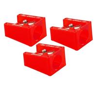 KUM - Taille-crayon Big pour crayons jusqu'à 12 mm, rouge, lot de 3