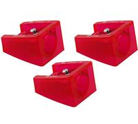 KUM - Taille-crayon Big pour crayons jusqu'à 16 mm, rouge, lot de 3 | Taille-crayon pour crayons épais, idéal pour l'école et les loisirs créatifs
