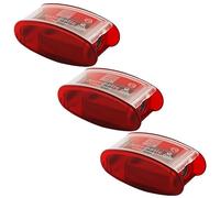 KUM - Taille-crayon conique long AS2 avec récipient, rouge, lot de 3 | Taille-crayons avec 2 lames de rechange pour un affûtage précis des crayons à papier et des crayons de couleur