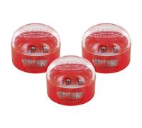 KUM - Taille-crayon double avec couvercle 208 M2, rouge, lot de 3 | Taille-crayons à réservoir pour crayons à mine et crayons de couleur, idéal pour l'école, le bureau et la maison