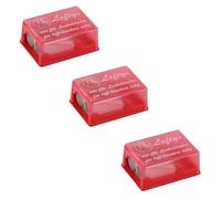 KUM - Taille-crayon double Lefty, rouge, lot de 3 | Taille-crayon avec récipient pour gauchers, idéal pour les crayons à papier et les crayons de couleur