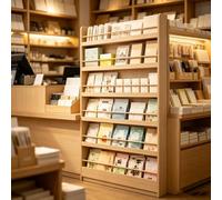 kumamart Bibliothèque autoportante inclinée en bois à plusieurs niveaux