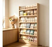 kumamart Bibliothèque en Bois Mince, présentoir Mural for Livres d'images | Bords arrondis(67.72*19.69*3.94in)