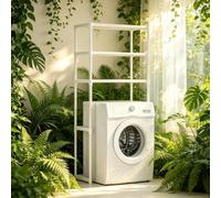 kumamart Meuble au-Dessus Lave-Linge, Étagère Rangement Buanderie 3 Niveaux