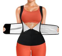 KUMAYES Ceinture de Sudation Femme Serre Taille Cincher Corset Abdominale Ajustable Gaine Ventre Plat Corset de Sport (Noir, M)