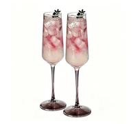 KUNANG Lot de 2 flûtes à champagne, verres à vin étincelants modernes et élégants, 220 ml