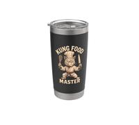 Kung Food Master Funny Cat Chef Arts Martiaux Cuisine Foodies Gobelet isotherme en acier inoxydable double paroi