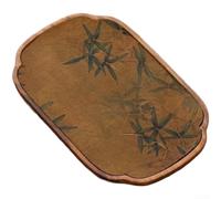 Kungfu Plateau à thé rectangulaire en bois massif avec système de drainage pour les amateurs de thé Style rétro 28 x 18 cm (B)