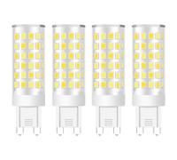 KUNKA Ampoule LED G9 5 W équivalente à 50 watts, ampoule halogène G9 de remplacement, petite ampoule pour lustre, culot T4 G9 bipolaire, 230 V, 500 lumens (Blanc Froid 6000K, Lot de 4)