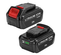 KUNLUN 2X DCB184 18V 5,5Ah Li-ION Batterie pour Dewalt 18V DCB184B-XJ DCB200 DCB180 DCB181 DCB182 DCB183 DCB185 DCB201 Compatible avec Les Outils dewalt 18V s'adapte au Chargeur Original dewalt