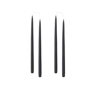 Kunstindustrien® Lot de 4 bougies coniques fabriquées au Danemark, 42 couleurs disponibles, sans gouttes et sans fumée, bougies solides à combustion longue durée de 15 heures, sans parfum, coffret