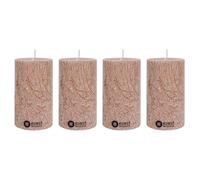 Kunstindustrien® Lot de 4 bougies piliers en cire d'olive, 100 % recyclé, longue durée de combustion 27 heures, non parfumées, sans paraffine et huile de palme, noisette, diamètre 6 cm x hauteur 10 cm