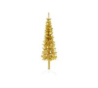 vidaXL Kunstkerstboom half met standaard smal 120 cm goudkleurig344589 Or G
