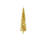 vidaXL Demi sapin de Noël avec support 180 cm - Doré