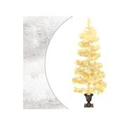 Kunstkerstboom met verlichting en pot 120 cm PVC wit344652