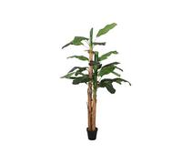 vidaXL Bananier artificiel 19 feuilles 180 cm avec pot en plastique, vert