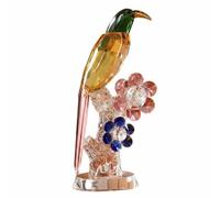 Kuntesetty Figurine Oiseau Décorative Statue Perroquet Cristal Sculpture Verre Facetté Objet Décor Table Translucide Reflets Lumineux Élégants Adaptée à Meuble, Oiseau Unique A, 12 28cm