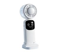 Kuntesetty Ventilateur Portable Ventilateur Personnel Pliable Rechargeable Ventilateur de Poche Refroidissement au Puce à Semi-conducteur Base de, Blanc