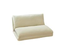 KUNYOS Canapé Paresseux Ferme, Chaise Simple inclinable et Amovible, Lavable, Petite Taille, Salon, Chambre à Coucher, Petit canapé-lit Pliable(Double Beige)