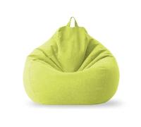 KUNYOS Canapé Pouf rempli de 70cm avec Remplissage, Grand Pouf Paresseux en Coton et Lin, Chaise de Chambre à Coucher, Puf, canapé de détente(Green-70cm)