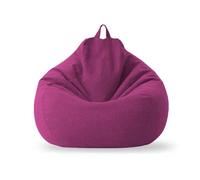 KUNYOS Canapé Pouf rempli de 70cm avec Remplissage, Grand Pouf Paresseux en Coton et Lin, Chaise de Chambre à Coucher, Puf, canapé de détente(Purple-70cm)