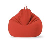 KUNYOS Canapé Pouf rempli de 70cm avec Remplissage, Grand Pouf Paresseux en Coton et Lin, Chaise de Chambre à Coucher, Puf, canapé de détente(Red-70cm)