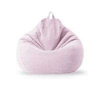 KUNYOS Canapé Pouf rempli de 70cm avec Remplissage, Grand Pouf Paresseux en Coton et Lin, Chaise de Chambre à Coucher, Puf, canapé de détente(Light pink-70cm)