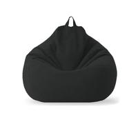 KUNYOS Canapé Pouf rempli de 70cm avec Remplissage, Grand Pouf Paresseux en Coton et Lin, Chaise de Chambre à Coucher, Puf, canapé de détente(Black-70cm)