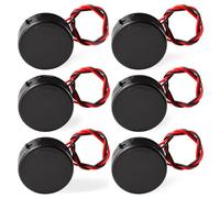 KUOQIY 6 Pièces Support de Pile Bouton Rond 2 x 3V CR2032, 3V 2 Boîtiers de Piles CR2032 avec Interrupteur Marche/Arrêt, Support Pile Bouton Type de Fil de Plomb, Interrupteur Bascule, Noir