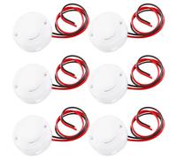 KUOQIY 6 Pièces Support de Pile Bouton Rond 2 x 3V CR2032, 3V 2 Boîtiers de Piles CR2032 avec Interrupteur, Support Pile Bouton Type de Fil de Plomb, Interrupteur Poussoir, Blanc