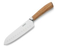 Kuppels Couteau Santoku en bois, longueur de la lame 17 cm, extrêmement tranchant, manche en acacia, inoxydable et poli, type couteau japonais