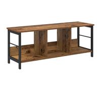 KUPTYERFG Bibliothèque aspect bois vieilli, 102 x 32 x 40,5 cm, étagère sur pied, design industriel, en bois et métal, petite armoire basse avec 3 compartiments pour salon et bureau