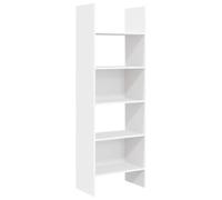 KUPTYERFG Bibliothèque blanche - 60 x 35 x 180 cm - Étagère moderne en bois avec 5 compartiments - Étagère haute pour salon et bureau - Étagère de rangement stable