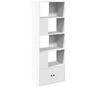 KUPTYERFG Bibliothèque blanche - 70 x 36 x 189 cm - Étagère sur pied en bois - Séparateur de pièce moderne avec compartiments - Étagère haute et étagère de rangement pour salon et bureau